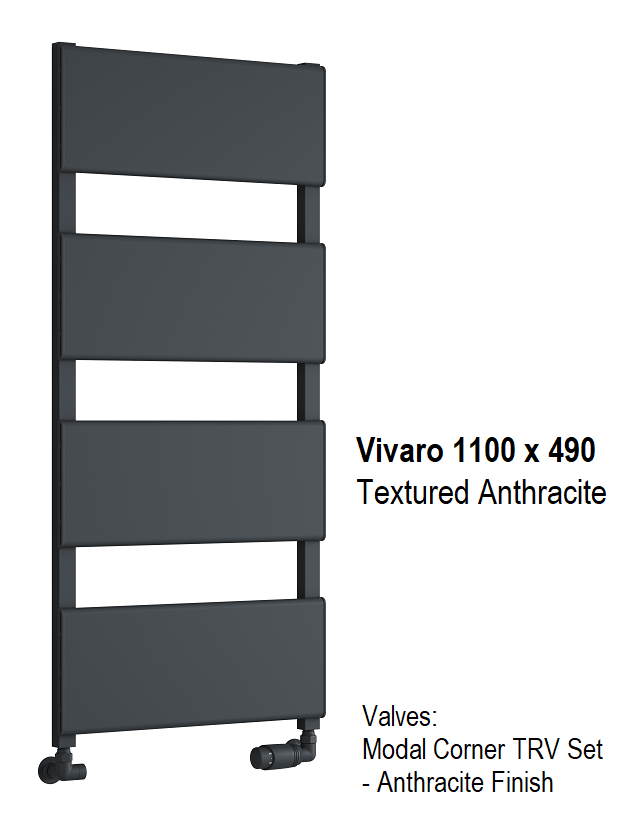 Vivaro Aluminium Towel Rail - 1100 x 490mm